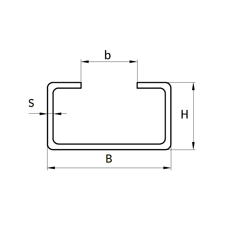Металлический профиль C3 10x20 L=2000 для направляющих скольжения ISKRA