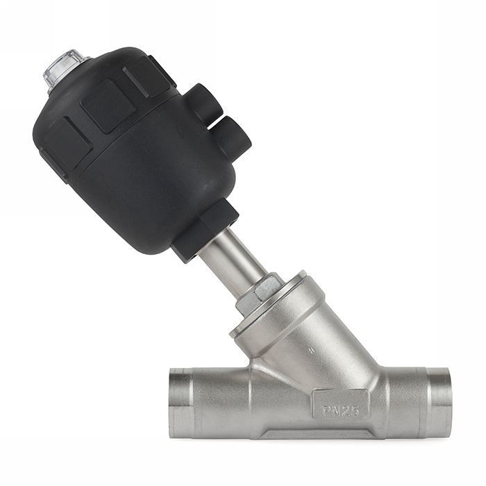 Седельный клапан угловой под приварку, нерж. 304 с пневмоприводом (полипроп.), DN65 TL65CPAVPP-WD TITAN LOCK