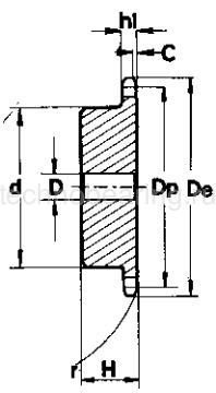 Звездочка со ступицей под расточку для цепи 04-1, z=16, 6 x 2,8 mm PS02016 Sati
