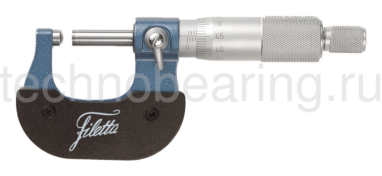 Микрометр гладкий со сферической пяткой 0 - 25/0,01 мм Filetta