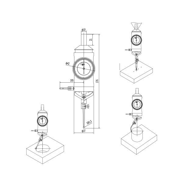 Центроискатель механический 0-3мм/0,01мм, 5712-1100 Dasqua