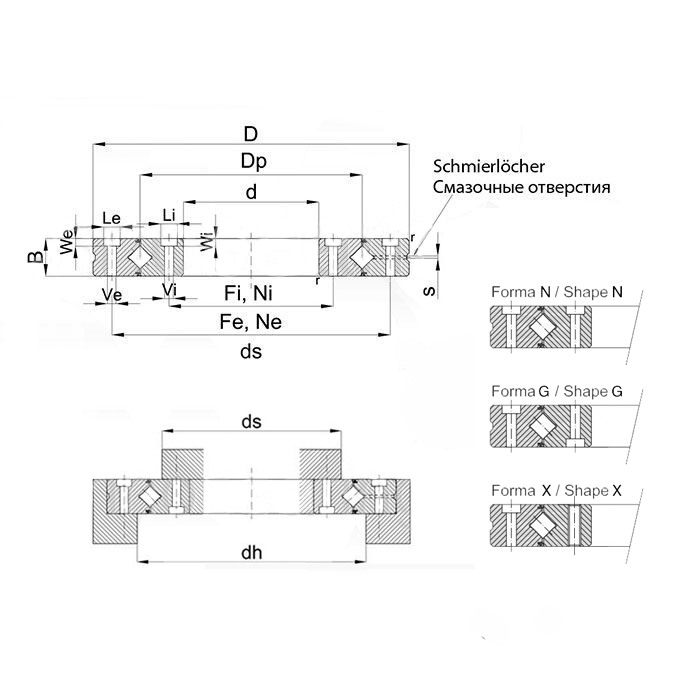 ОПУ прецизионная серия с перекрестными роликами RU148G-UU-CC0-P5 ISKRA