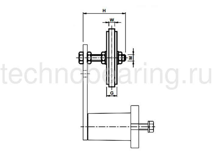 Колодка натяжителя для однорядной цепи OVR 30-4S Sati