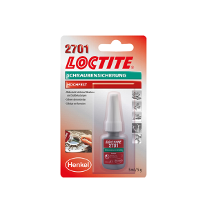 Фиксатор резьбовой высокой прочности для неактивных металлов, блистер, 5 мл, 2701 Loctite