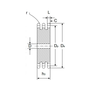 Звездочка без ступицы под расточку для цепи: 10B-3, 15,875 x 9,65 mm, Z=30 CT10030 ISKRA