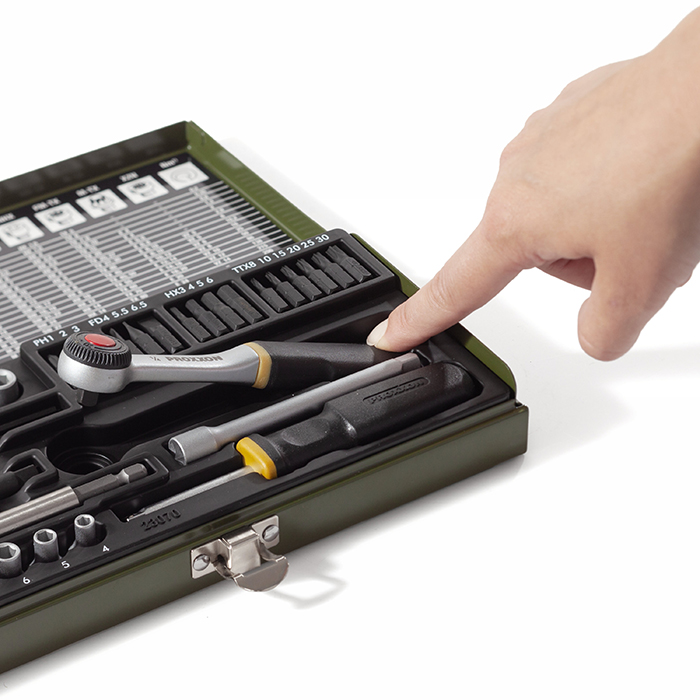 Набор отверточных бит с намагниченным переходником 1/4", 39  поз. 23070 Proxxon