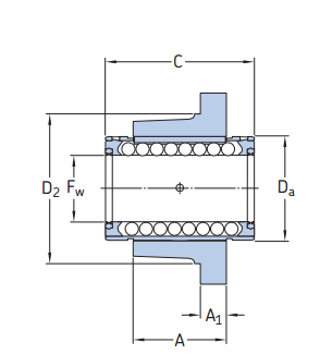 Линейный подшипник в сборе с корпусом LVCR 16 D-2LS SKF