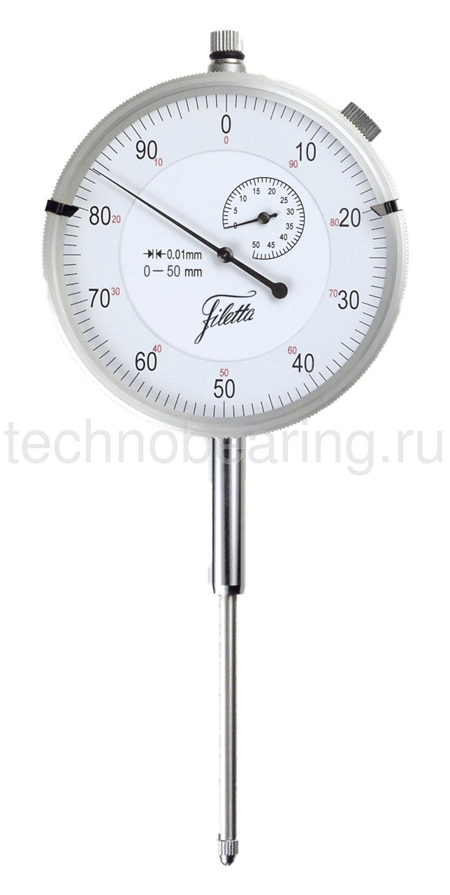 Часовой индикатор 0 - 50 мм, 0.01 мм Filetta