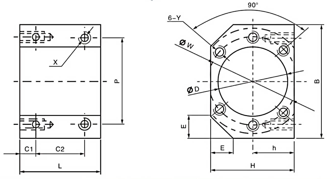 Держатель для гайки ШВП DSG2505 ISKRA