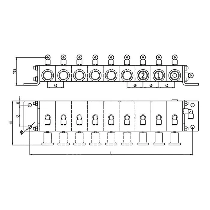 Пневматический блок управления донными клапанами автоцистерны 2-х отсечный, алюминий, TLCU2 TITAN LOCK