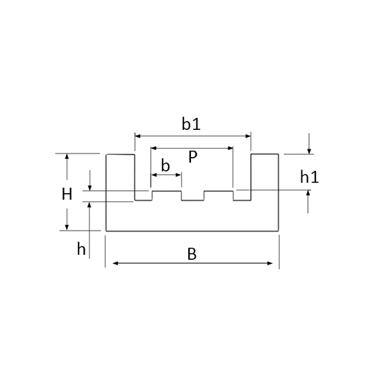 Направляющая для цепи 08B-2 тип 2E H=20 L=2000 ISKRA