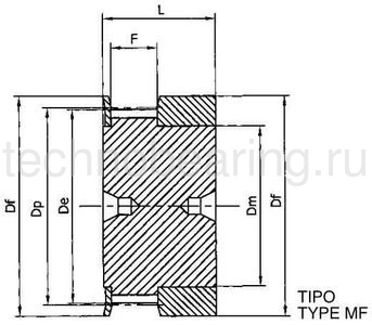 Шкив зубчатый под расточку дюймовый профиль 20MXL025 (PHP 20MXL025RSB) Sati