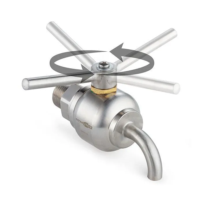 Пробоотборный кран нерж. 316, DN8, TLSC8SS TITAN LOCK