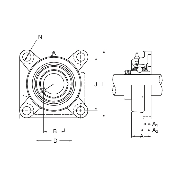 Высокотемпературный подшипниковый узел UCF209 BHTS ZZ 280° BECO