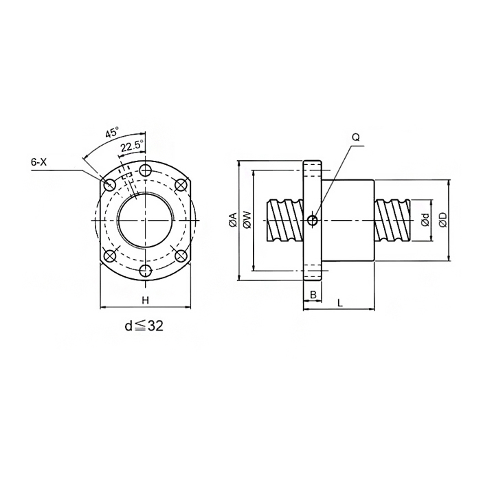 Гайка ШВП SFU5010 TECHNIX
