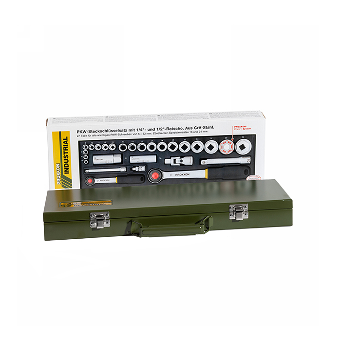 Автомобильный набор торцевых ключей 1/2" + 1/4", 27  поз. 23020 Proxxon