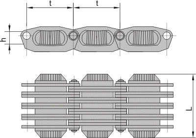 Цепи приводные вариаторные пластинчатые для вариаторов типа ВЦ ГОСТ 10819-75 (Ц)