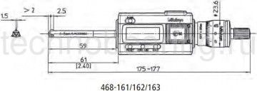 Mitutoyo трёхточечный нутромер Digimatic HOLTEST Серия 468 IP65 3