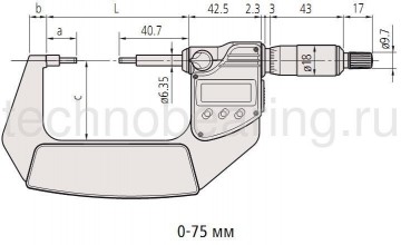 Микрометры со ступенчатыми измерительными поверхностями серия 331 схема 1