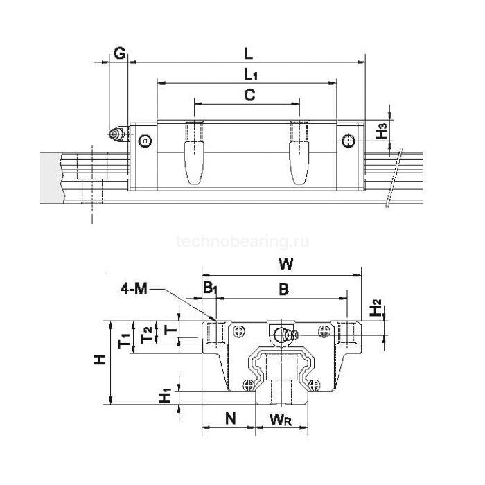 Каретка HGW65HCZAH HIWIN — детальное фото 1