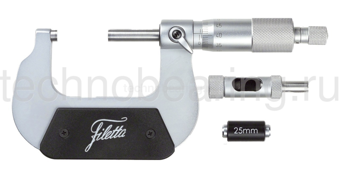 Микрометр гладкий с изменяемым измерительным усилием Filetta 0 - 50 мм, 0.01 мм