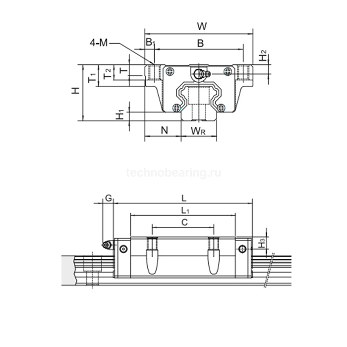 Каретка MGW15CZ0HM HIWIN
