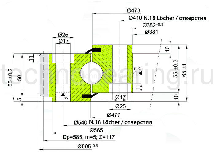 ОПУ стандартная серия с одним рядом шариков EB1.250475202-1SPPN ISB