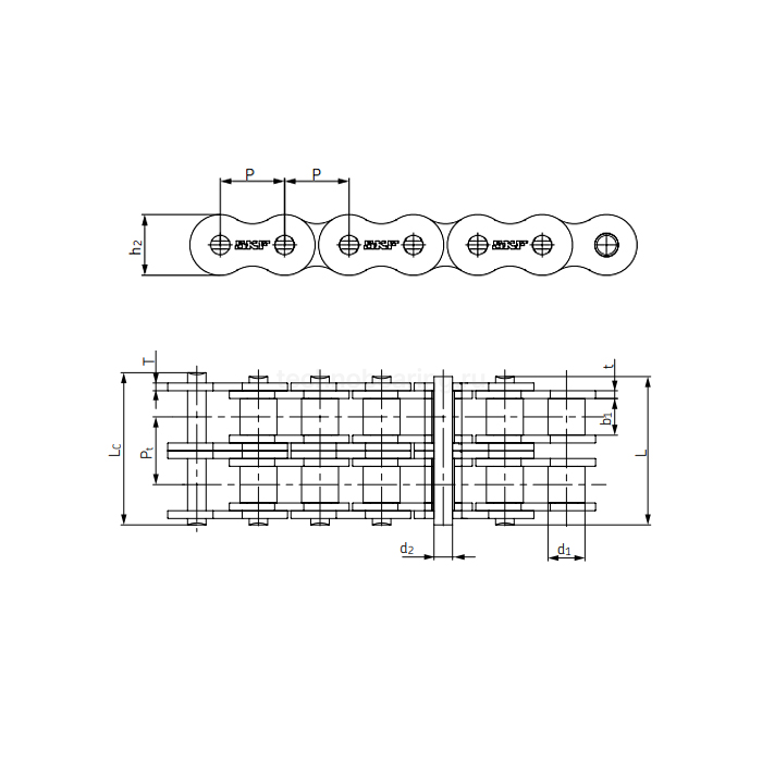 Цепь приводная PHC 24B-2X5MTR (5м) SKF