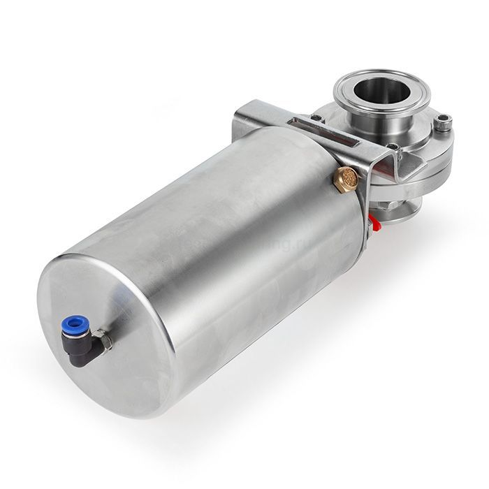 Затвор дисковый с пневмоприводом нерж. 304 DN25, тип clamp-clamp, DIN TLSD25CLS-P TITAN LOCK