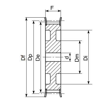 Шкив зубчатый под расточку 64-8M-50(PHP64-8M-50RSB) ISKRA