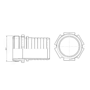 3in, штуцер с наружной резьбой под рукав, нерж. сталь, TLSM80SS TITAN LOCK
