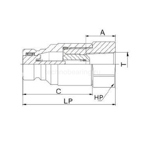 БРС серия C, ISO 16028, ниппель, оцинк. сталь, 3/4in TL6CM TITAN LOCK