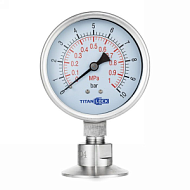Манометр нержавеющий с мембранным разд.,10/0,2 Бар, Clamp DN50, корп. 100мм, TLSPG50/100CL TITAN LOCK