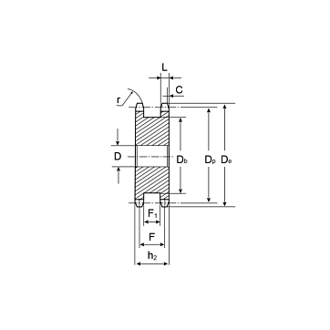 Звездочка двойная для однорядных цепей: 10B-1,Z=17,5/8"x3/8"DS10017(PHS10B-1DSA17) ISKRA