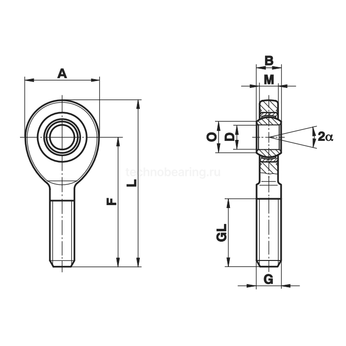 Шарнирный наконечник EA70D-2RS Fluro