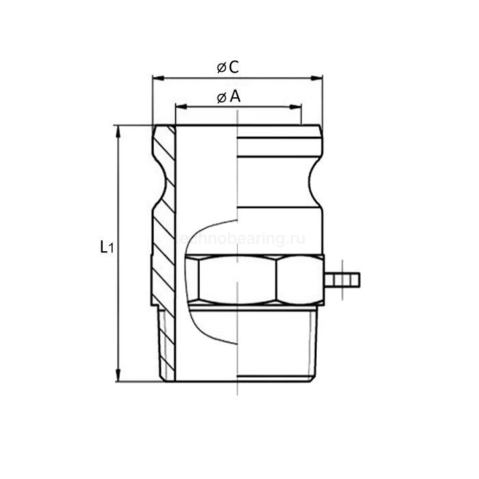 Камлок полипропиленовый тип F ниппель, наружная. резьба BSP 1 1/2", TL150FPP TITAN LOCK