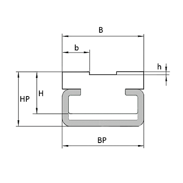Направляющая для цепи 06B-2 тип 2TC H=15 L=2000 ISKRA