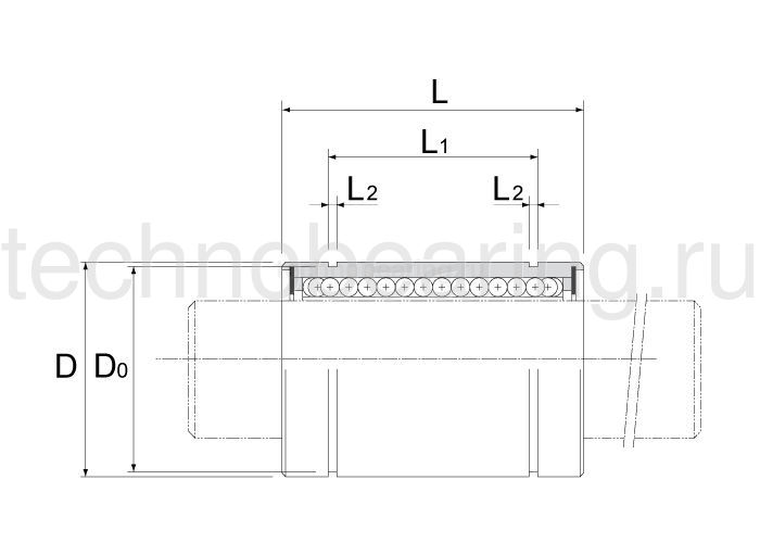 Линейный подшипник LM25-UU TECHNIX