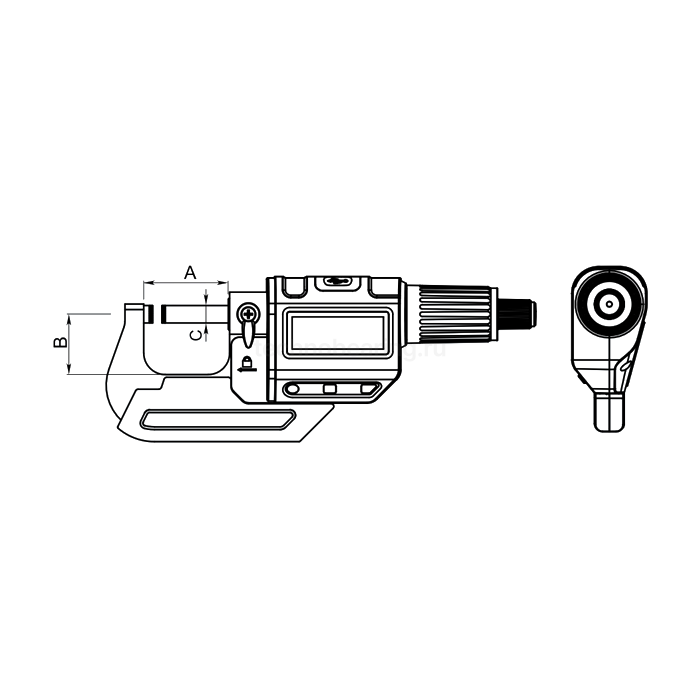Микрометр гладкий цифровой с нерж. микровинтом 0-25мм/0-1", 4230-2005 Dasqua
