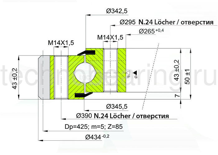 ОПУ стандартная серия с одним рядом шариков EB1.200344200-1STTN ISB