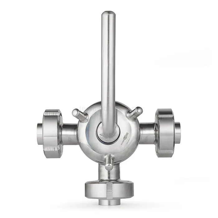 Кран пробковый трехходовой нерж 304, тип T, DN50, TL3СV50T-S TITAN LOCK