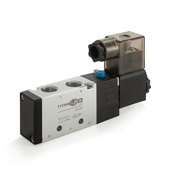 Пневмораспределитель электромагнитный 4V, серия 200, 1 канал, 8 мм, DC24V, TL4V210-08DC24V TITAN LOCK