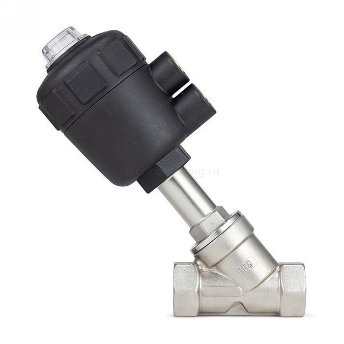 Седельный клапан наклонный, нерж. 304 с пневмоприводом (полипроп.), DN40 TL40CPAVPP TITAN LOCK