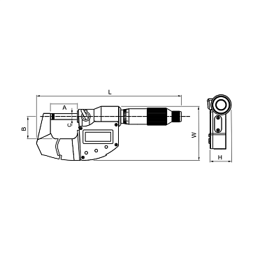 Микрометр цифровой IP65 50-75мм/0,001мм (2-3"/0,00005"), 4410-1115-A Dasqua