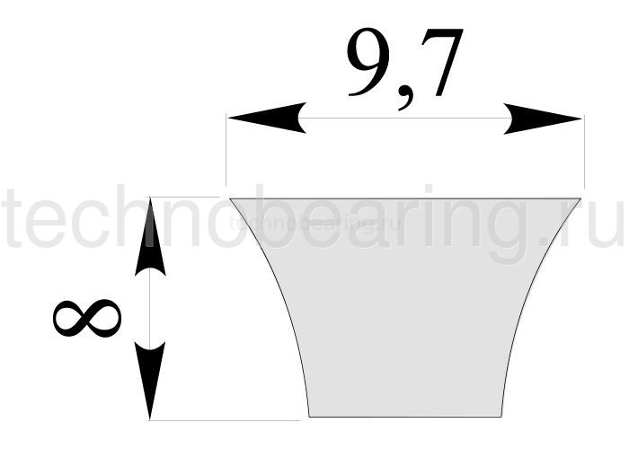 Узкий клиновой ремень XPZ ширина ремня:9,7 мм, длина 862 мм XPZ862 Sati