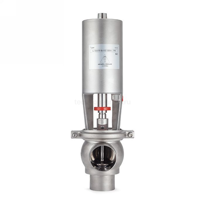 Односедельный клапан отсечной с пневмоприводом, нерж. под приварку, DN50, тип 20, TL50OSVP-20-WD TITAN LOCK