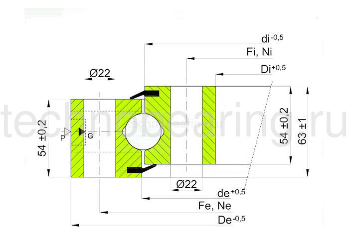 ОПУ стандартная серия с одним рядом шариков NB1.25.0555.200-1PPN ISB