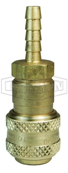 1/4in БРС серия F, розетка, хвостовик под шланг (латунь) 2DS3-B DIXON