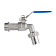 Кран шаровый водоразборный со штуцером, резьба BSP 1/2", нерж.сталь, TL50BCV TITAN LOCK