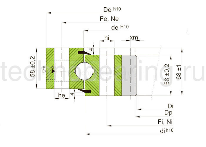ОПУ стандартная серия с одним рядом шариков ZB1.25.1204.400-1SPPN ISB